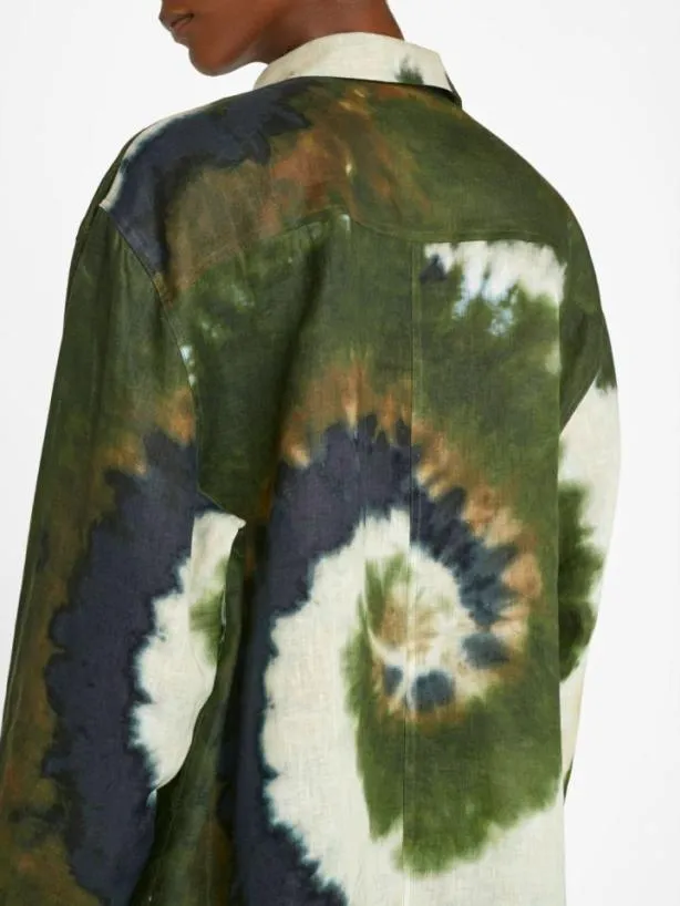 Frame Oversized Tie Dye Shirt In Fatigue Multi Fatigue Multi Women Tops and Blouses Frame Oversized Tie Dye Shirt In Fatigue Multi Fatigue Multi Women Tops and Blouses