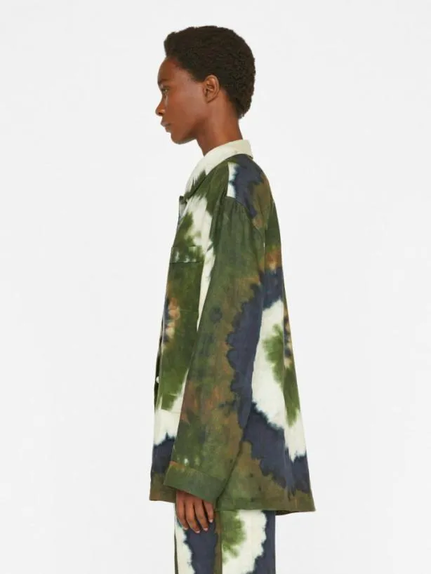 Frame Oversized Tie Dye Shirt In Fatigue Multi Fatigue Multi Women Tops and Blouses Frame Oversized Tie Dye Shirt In Fatigue Multi Fatigue Multi Women Tops and Blouses