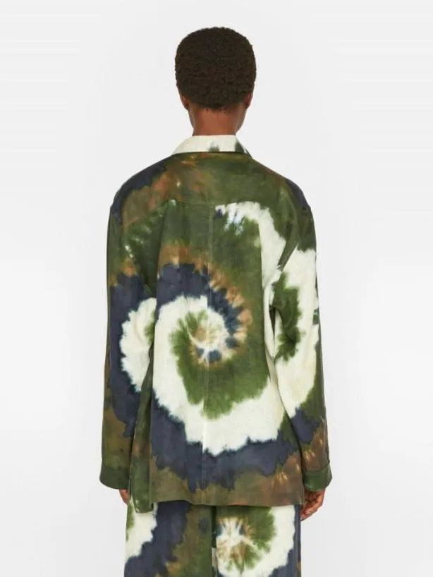 Frame Oversized Tie Dye Shirt In Fatigue Multi Fatigue Multi Women Tops and Blouses Frame Oversized Tie Dye Shirt In Fatigue Multi Fatigue Multi Women Tops and Blouses