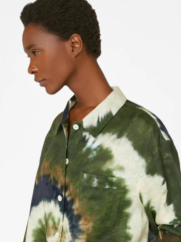 Frame Oversized Tie Dye Shirt In Fatigue Multi Fatigue Multi Women Tops and Blouses Frame Oversized Tie Dye Shirt In Fatigue Multi Fatigue Multi Women Tops and Blouses
