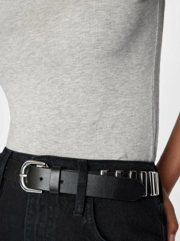 Frame Refined Rib Mock Neck In Gris Heather Gris Heather Women Tanks and Tees Frame Refined Rib Mock Neck In Gris Heather Gris Heather Women Tanks and Tees