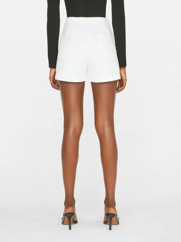 Frame Sailor Snap Short In Blanc Blanc Women Skirts and Shorts Frame Sailor Snap Short In Blanc Blanc Women Skirts and Shorts