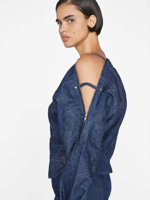Frame Slouchy Zip Up Jacket In Rinse Rinse Women Jackets and Coats Frame Slouchy Zip Up Jacket In Rinse Rinse Women Jackets and Coats