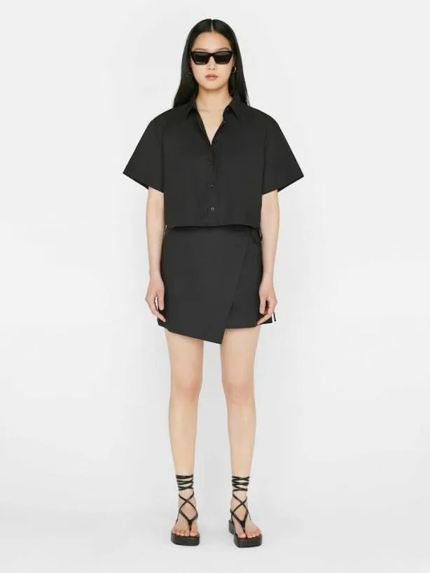 Frame Wrap Mini Skirt In Noir Noir Women Skirts and Shorts Frame Wrap Mini Skirt In Noir Noir Women Skirts and Shorts