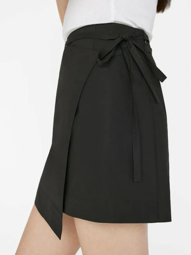 Frame Wrap Mini Skirt In Noir Noir Women Skirts and Shorts Frame Wrap Mini Skirt In Noir Noir Women Skirts and Shorts