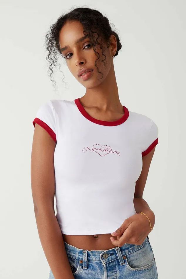 Frankies Bikinis Archie Cotton Tee In Your Dreams Women Tops