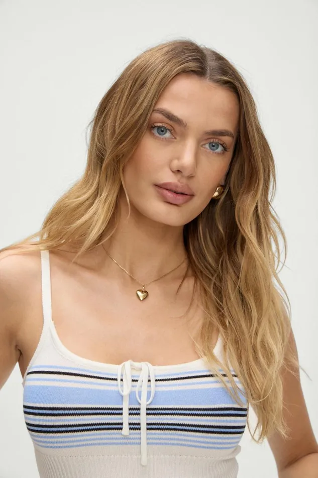 Frankies Bikinis Barrymore Knit Tank Top Hampton Stripe Women Matching Sets