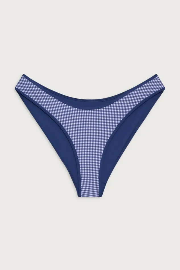 Frankies Bikinis Catalina Full Coverage Bikini Bottom Sailor Gingham Women Bikinis
