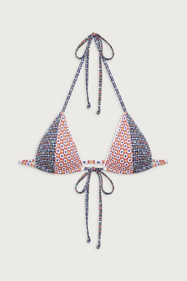 Frankies Bikinis Coastal Micro Triangle Bikini Top Farmhouse Florals Women Bikinis