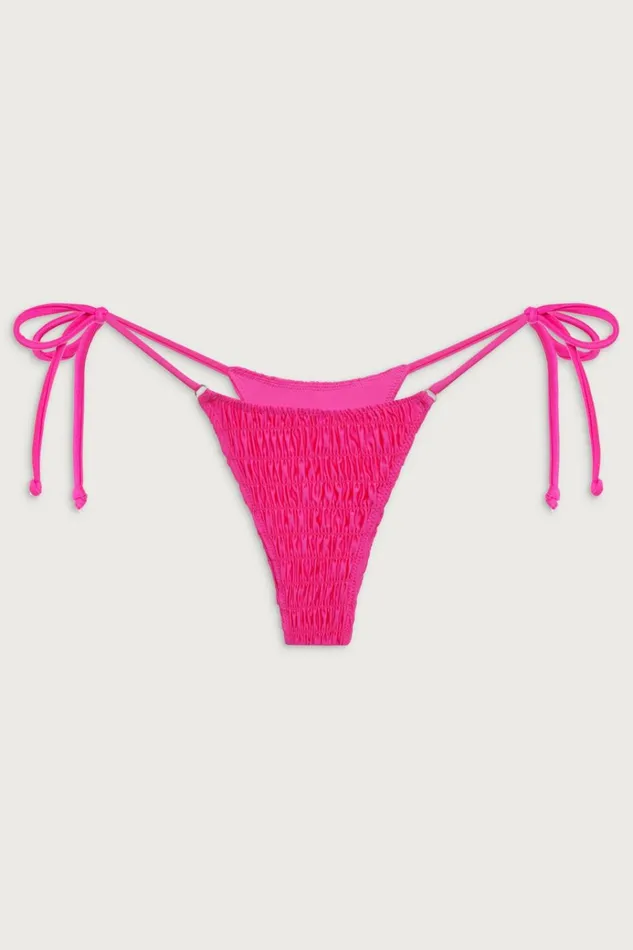 Frankies Bikinis Divine Skimpy Shine Bikini Bottom Candy Pink Women Bikinis
