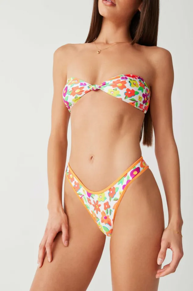 Frankies Bikinis Dove Shine Classic Bikini Bottom French Flowers Women Bikinis