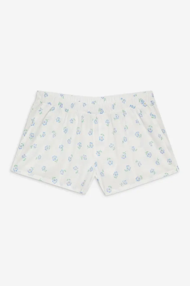 Frankies Bikinis Farmhouse Boxer Sleep Shorts Periwinkle Women Matching Sets