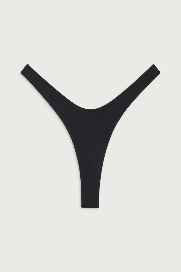 Frankies Bikinis Full Moon Micro Bikini Bottom Black Women Forever Collection