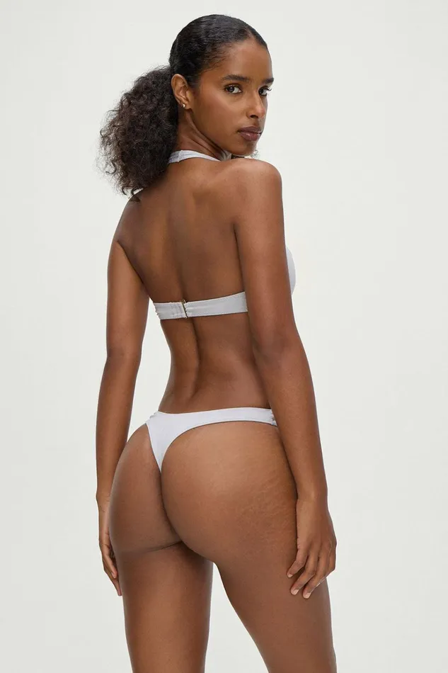 Frankies Bikinis Full Moon Micro Bikini Bottom Heather Grey Women Bottoms