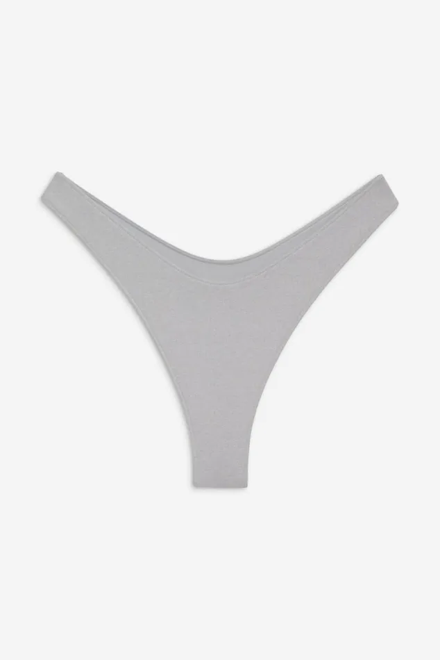 Frankies Bikinis Full Moon Micro Bikini Bottom Heather Grey Women Bottoms