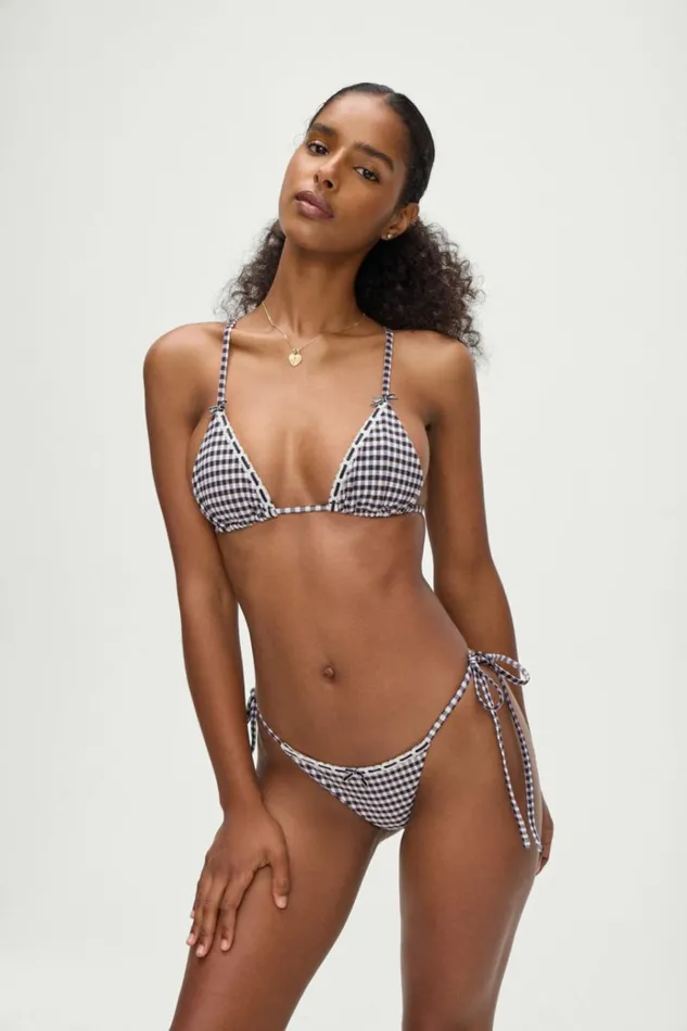 Frankies Bikinis Lumia Gingham Triangle Bikini Top Blackberry Gingham Women Bikinis Frankies Bikinis Lumia Gingham Triangle Bikini Top Blackberry Gingham Women Bikinis