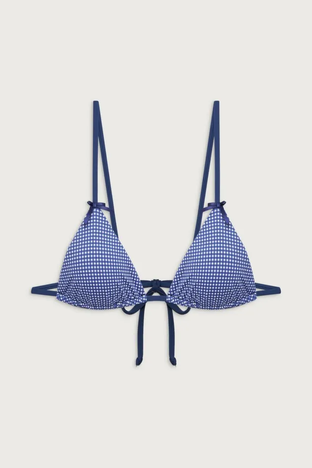 Frankies Bikinis Lumia Triangle Bralette Bikini Top Sailor Gingham Women Bikinis
