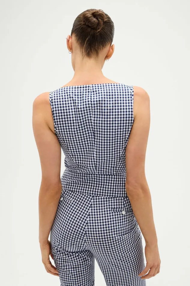 Frankies Bikinis Parlour Gingham Blouse Seaside Gingham Women Matching Sets