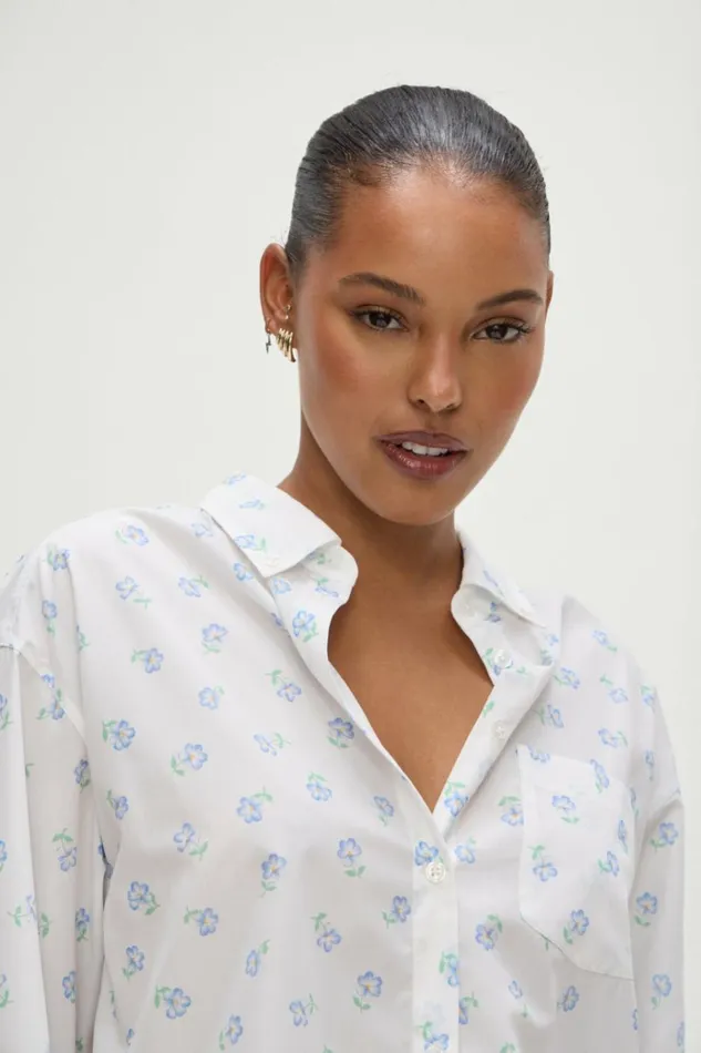 Frankies Bikinis Ralph Long Sleeve Sleep Shirt Periwinkle Women Matching Sets