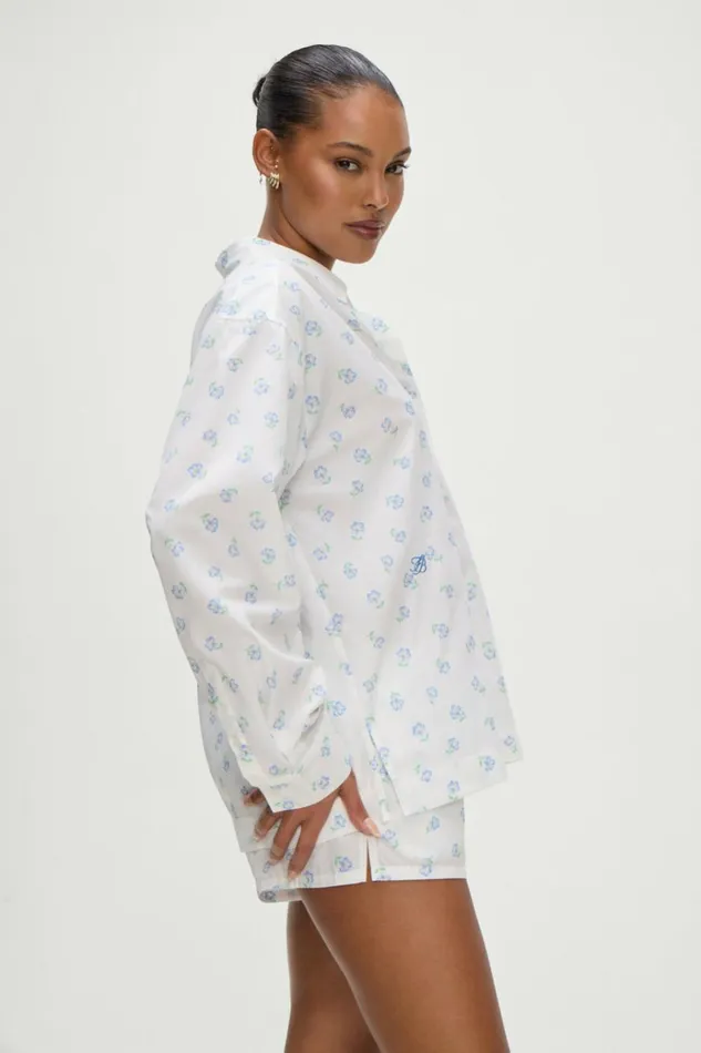 Frankies Bikinis Ralph Long Sleeve Sleep Shirt Periwinkle Women Matching Sets