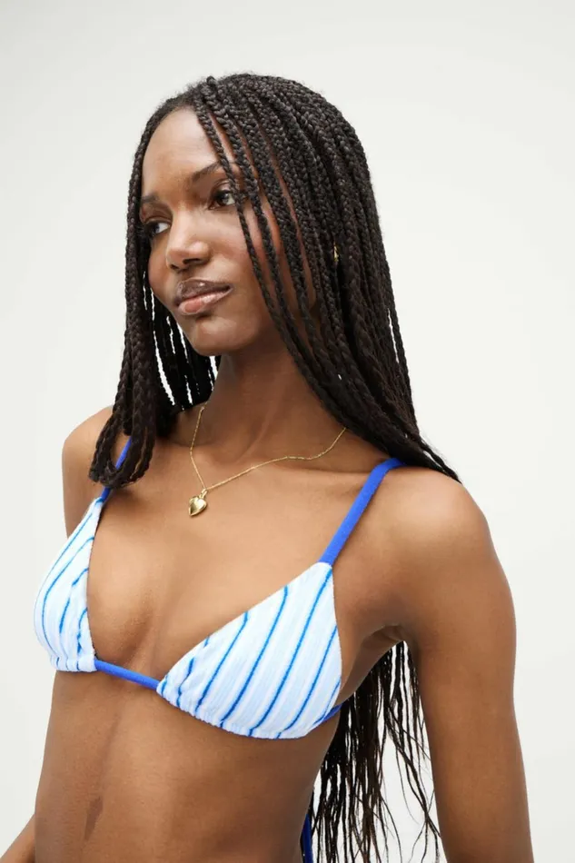 Frankies Bikinis X DJERF AVENUE Lumia Triangle Bikini Top Seaside Stripe Women Tops