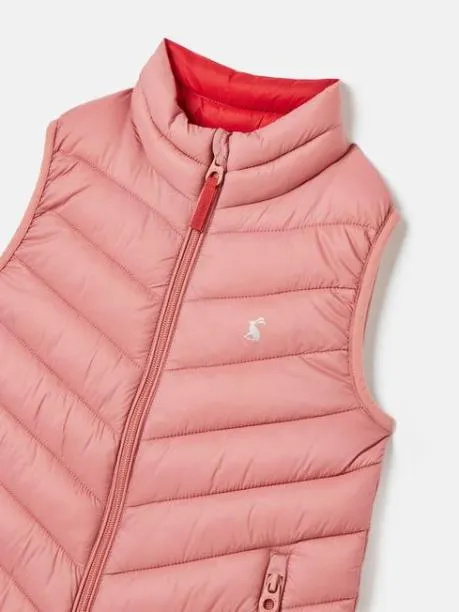 Gilets Girls Joules Pink Showerproof Quilted Gilet