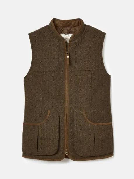Gilets Women Joules Brown Tweed Gilet