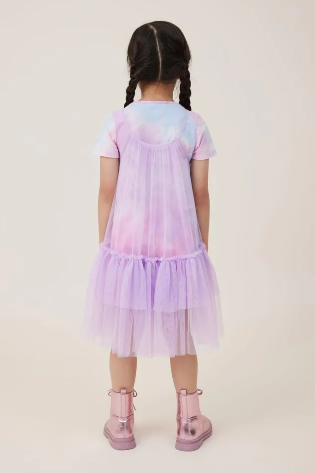 Girls Dresses Cotton On Kristen Dress Up Dress Lilac Droprainbow Tie Dye