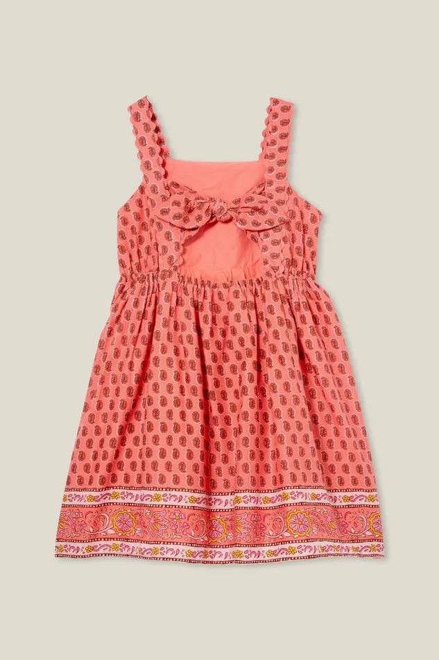 Girls Dresses Cotton On Melody Sleeveless Dress Orange Coralperry Paisley