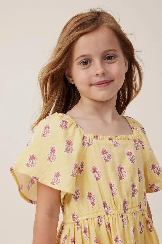 Girls Dresses Cotton On Paige Short Sleeve Dress Raffiaflora Flower Stamp Girls Dresses Cotton On Paige Short Sleeve Dress Raffiaflora Flower Stamp
