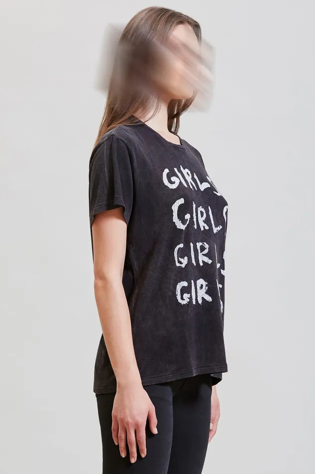 Girls Girls Boy TShirt 8211 Acid Black TShirts R13 Women