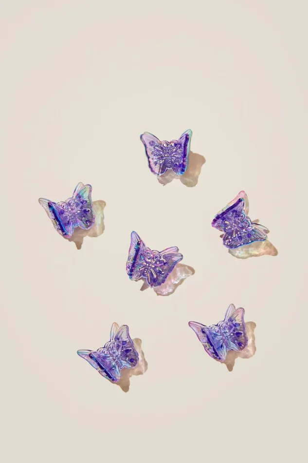 Girls Hair Accessories Cotton On Claudette Claw Clips Lilac Dropiridescent Butterflies Girls Hair Accessories Cotton On Claudette Claw Clips Lilac Dropiridescent Butterflies
