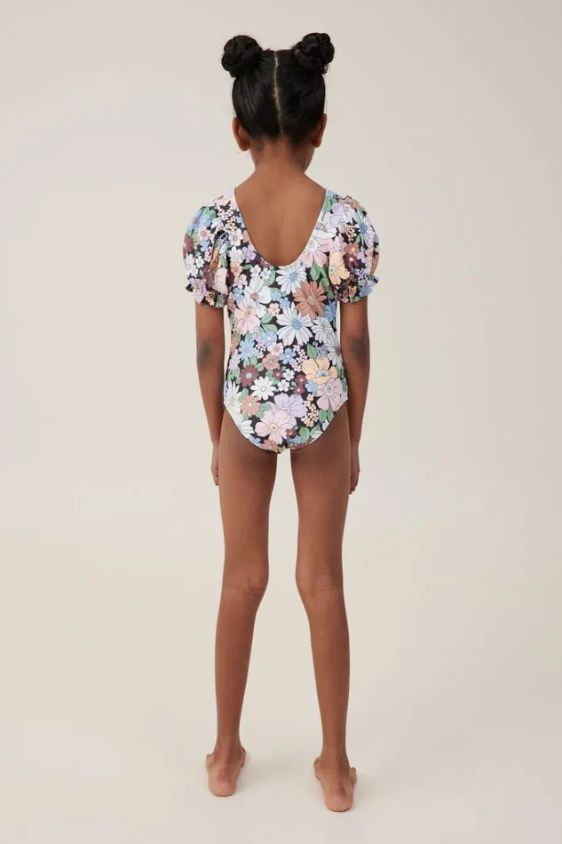 Girls Swimwear Cotton On Puff Sleeve One Piece Phantomquinn Floral