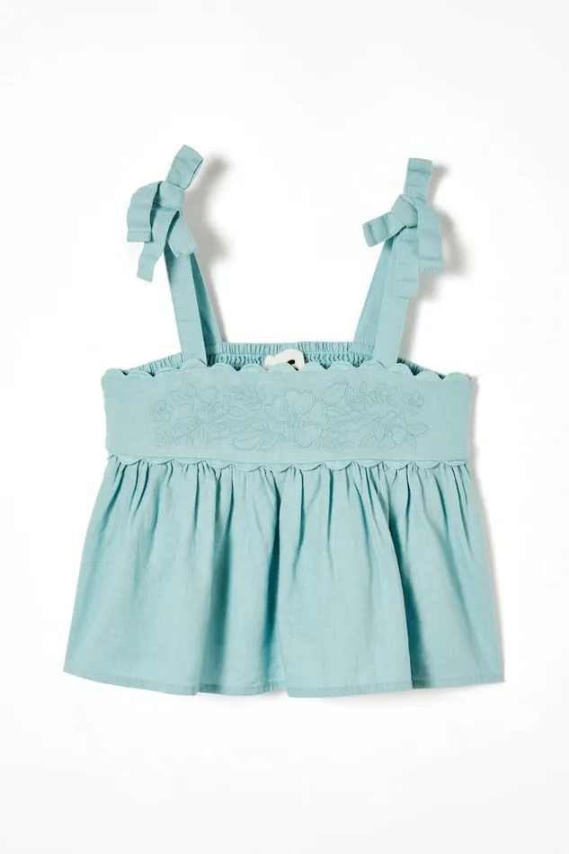 Girls Tops and TShirts Cotton On Havana Sleeveless Top Barber Blue