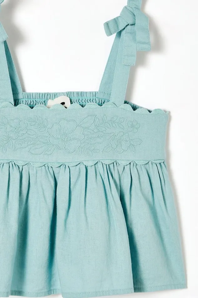 Girls Tops and TShirts Cotton On Havana Sleeveless Top Barber Blue