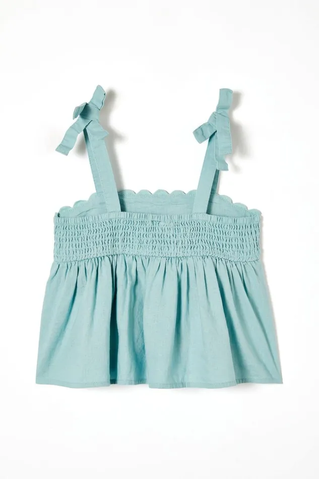 Girls Tops and TShirts Cotton On Havana Sleeveless Top Barber Blue