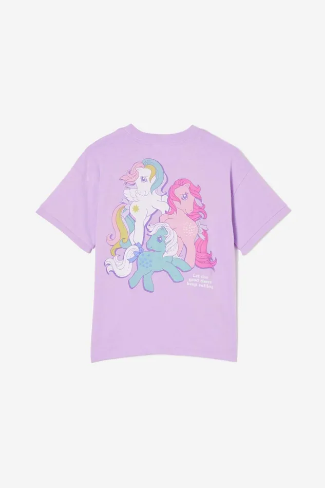 Girls Tops and TShirts Cotton On License Drop Shoulder Short Sleeve Tee Lcn Has My Little Ponylilac Drop