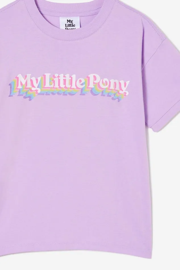 Girls Tops and TShirts Cotton On License Drop Shoulder Short Sleeve Tee Lcn Has My Little Ponylilac Drop