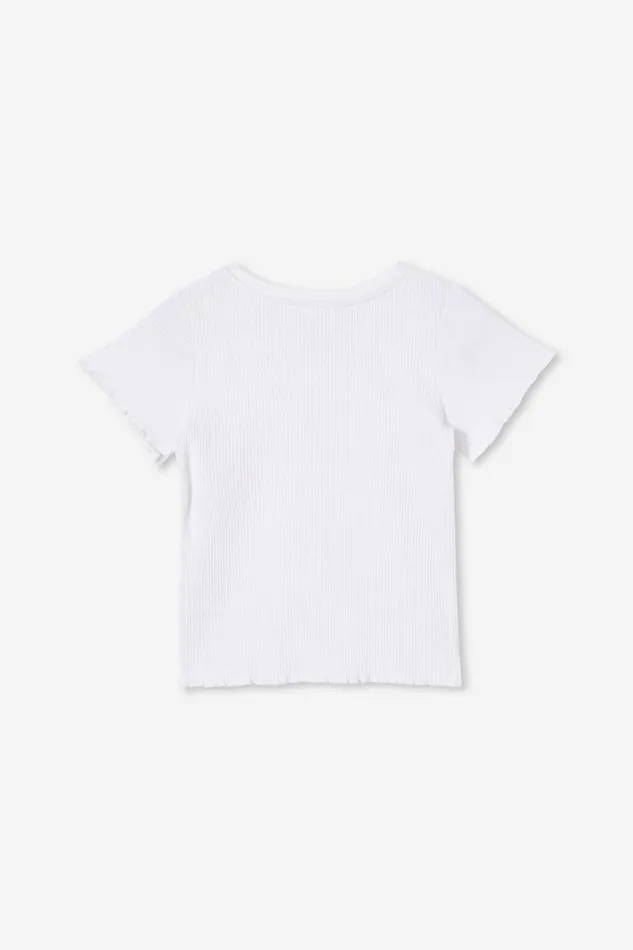 Girls Tops and TShirts Cotton On Raya Rib Baby Tee White Rib Girls Tops and TShirts Cotton On Raya Rib Baby Tee White Rib
