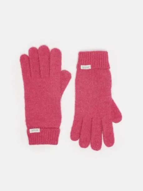 Gloves Women Joules Pink Knitted Gloves