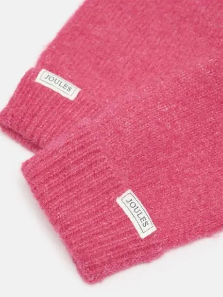 Gloves Women Joules Pink Knitted Gloves