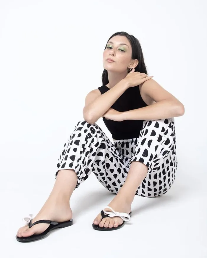 Harmonic Sweet Blackwhite Women Melissa Flip Flops