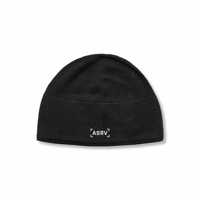 Hats and Headwear Men ASRV Merino Wool Skull Cap Black 034bracket034