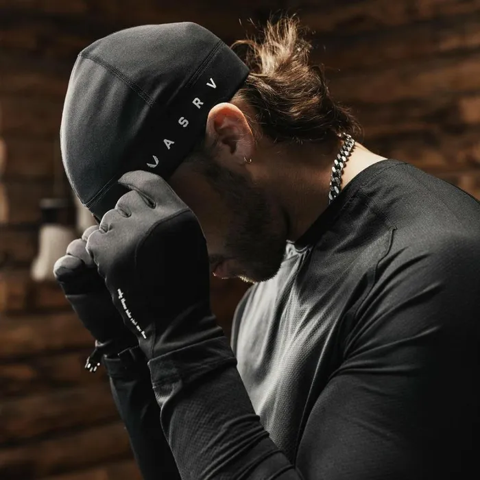 Hats and Headwear Men ASRV Performance Wings Logo Skull Cap Black