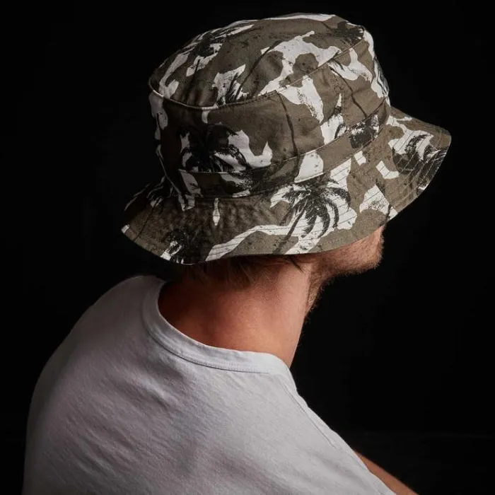 Hats Men James Perse Camo Palm Print Bucket Hat Jungle