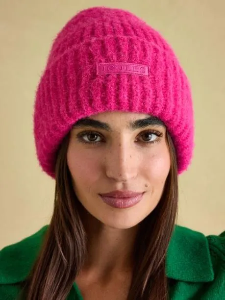 Hats Women Joules Bright Pink Beanie Hat