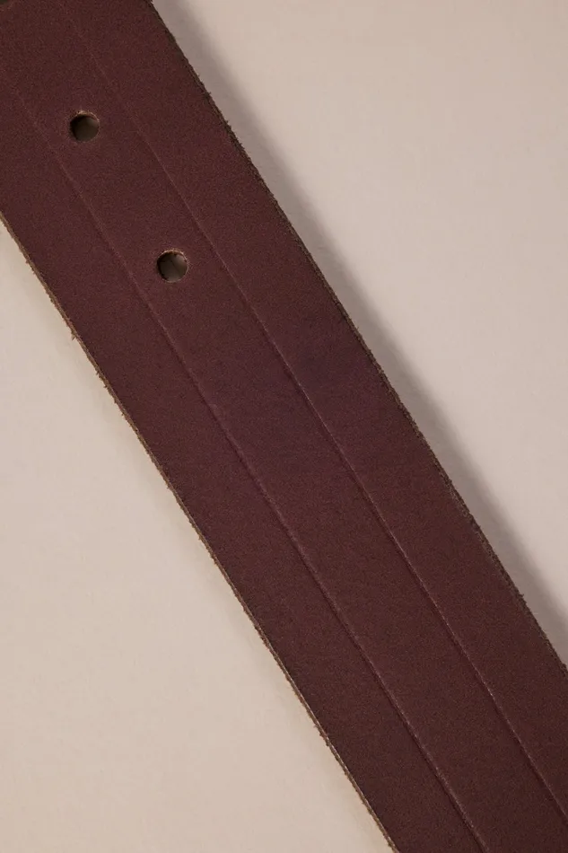 Heat Crease Leather Belt Brown Men Lucky Brand Belts