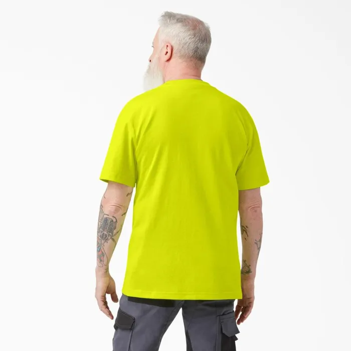 Heavyweight Neon Short Sleeve Pocket TShirt Bright Yellow Bright Yellow bwd Men Dickies Hi Vis Heavyweight Neon Short Sleeve Pocket TShirt Bright Yellow Bright Yellow bwd Men Dickies Hi Vis