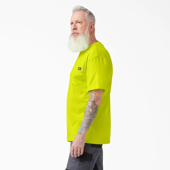 Heavyweight Neon Short Sleeve Pocket TShirt Bright Yellow Bright Yellow bwd Men Dickies Hi Vis Heavyweight Neon Short Sleeve Pocket TShirt Bright Yellow Bright Yellow bwd Men Dickies Hi Vis