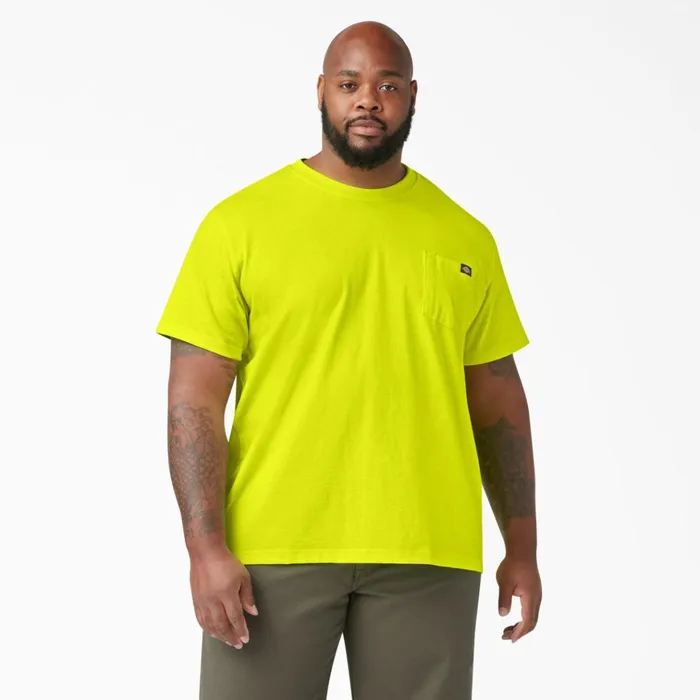 Heavyweight Neon Short Sleeve Pocket TShirt Bright Yellow Bright Yellow bwd Men Dickies Hi Vis Heavyweight Neon Short Sleeve Pocket TShirt Bright Yellow Bright Yellow bwd Men Dickies Hi Vis